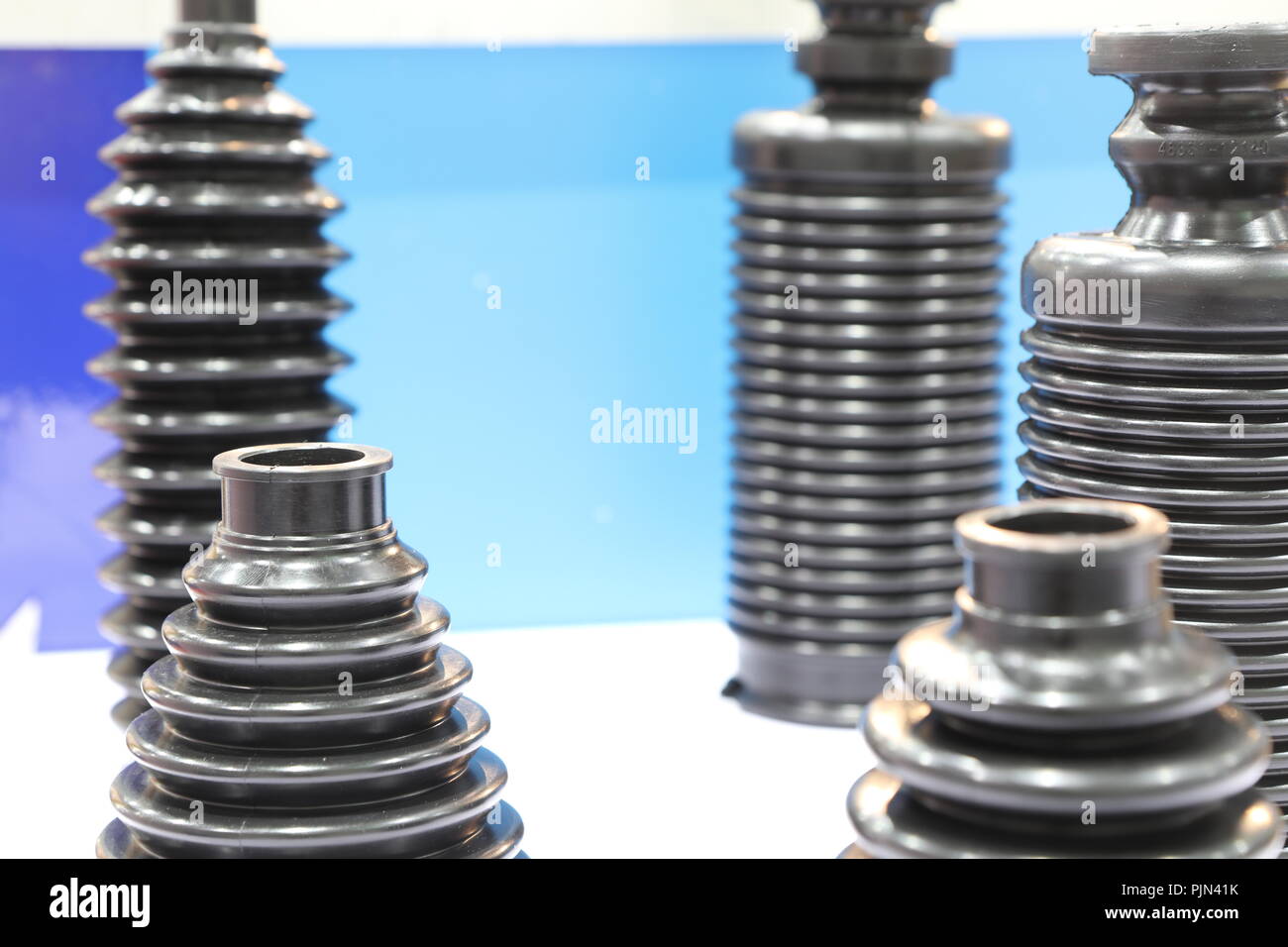 Nero parte in gomma per auto ; close up Foto Stock