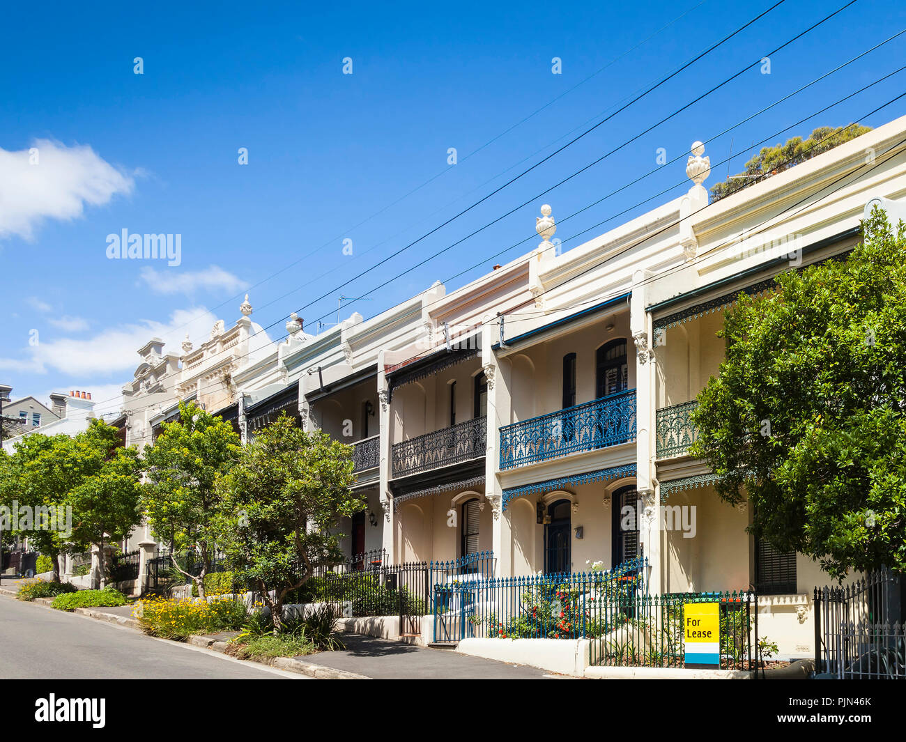 Terrazza piccole case in Paddington, Australia, Terrassenhaeuschen in Paddington, Australien Foto Stock