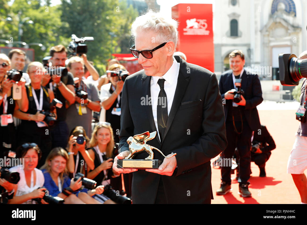 David Cronenberg riceve il Leone d'Oro per il Lifetime Achievement Award al settantacinquesimo Venice International Film Festival presso il Palazzo del Cinema il 06 settembre 2018 a Venezia, Italia Foto Stock