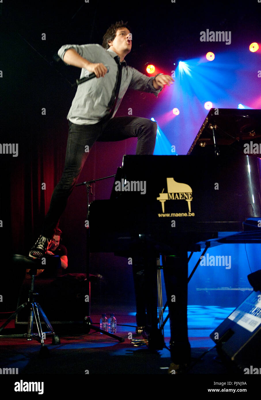 Cantante britannico Jamie Cullum in concerto al Jazz festival Middelheim di Anversa (Belgio, 14/08/2011) Foto Stock