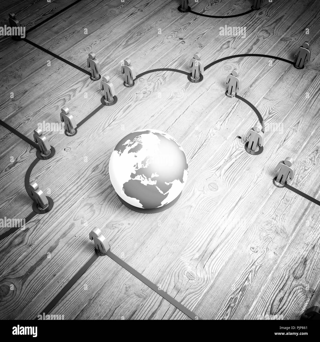 Concetto di popolo di mercato comunicazione tecnologia 3D rendering Foto Stock