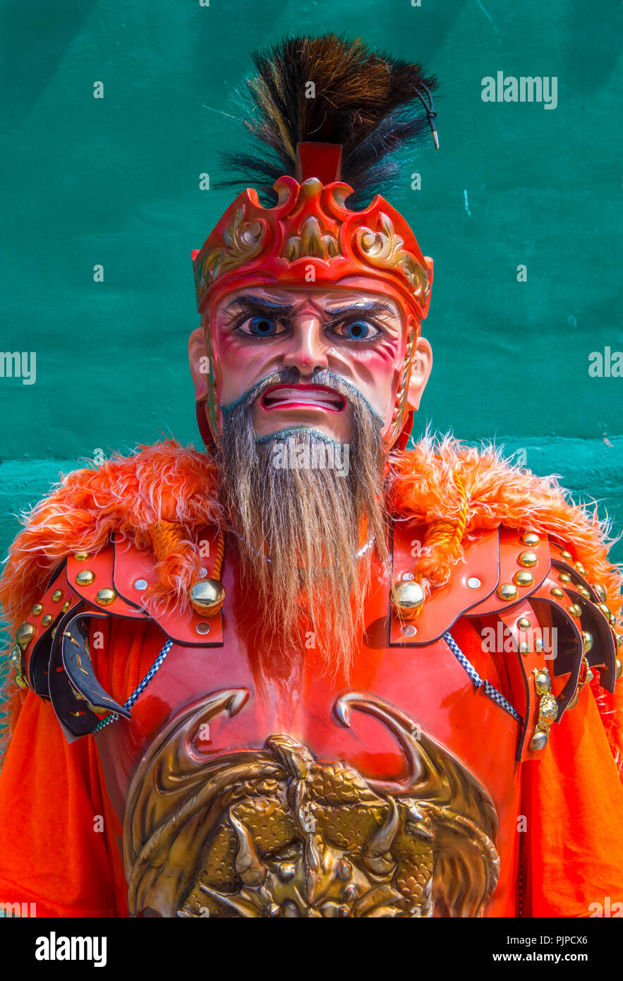 Partecipante al festival di Moriones nell'isola Marinduque di BOAC nelle Filippine. Foto Stock