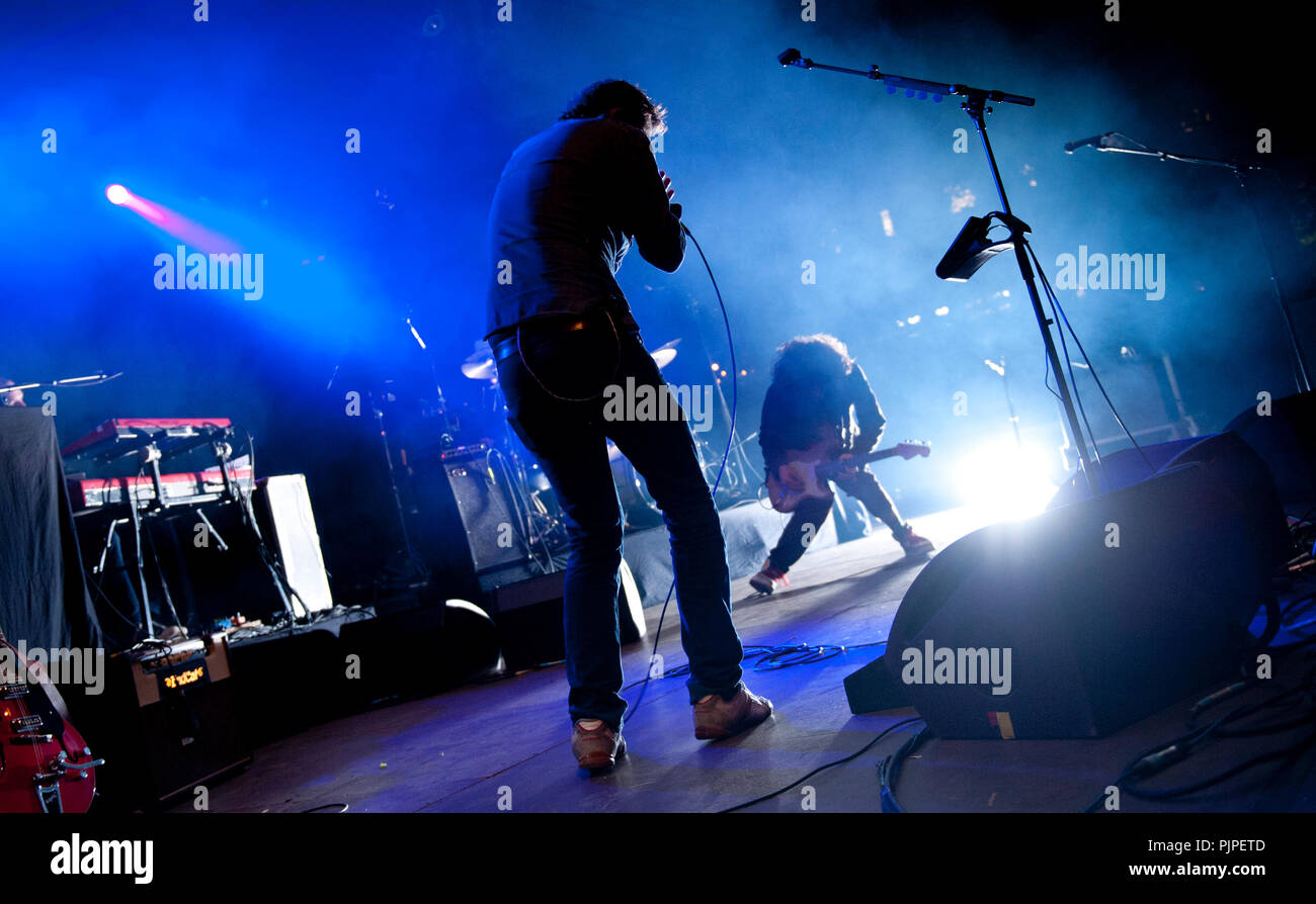 Concerto del belga electro band Magnus al Rivierenhof ad Anversa (Belgio, 21/08/2014) Foto Stock