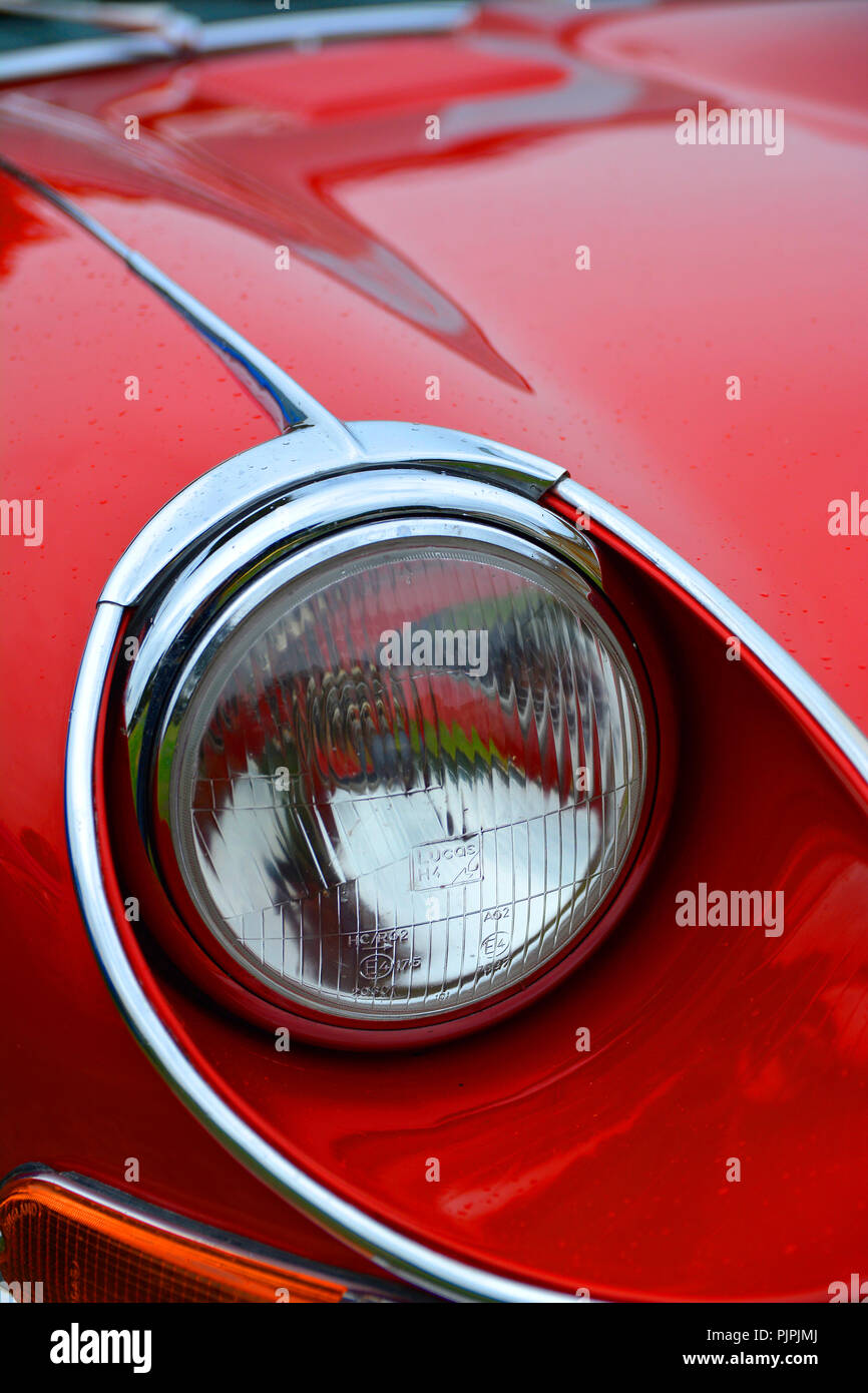 Chiudere l immagine di un classico della Jaguar E tipo auto Foto Stock