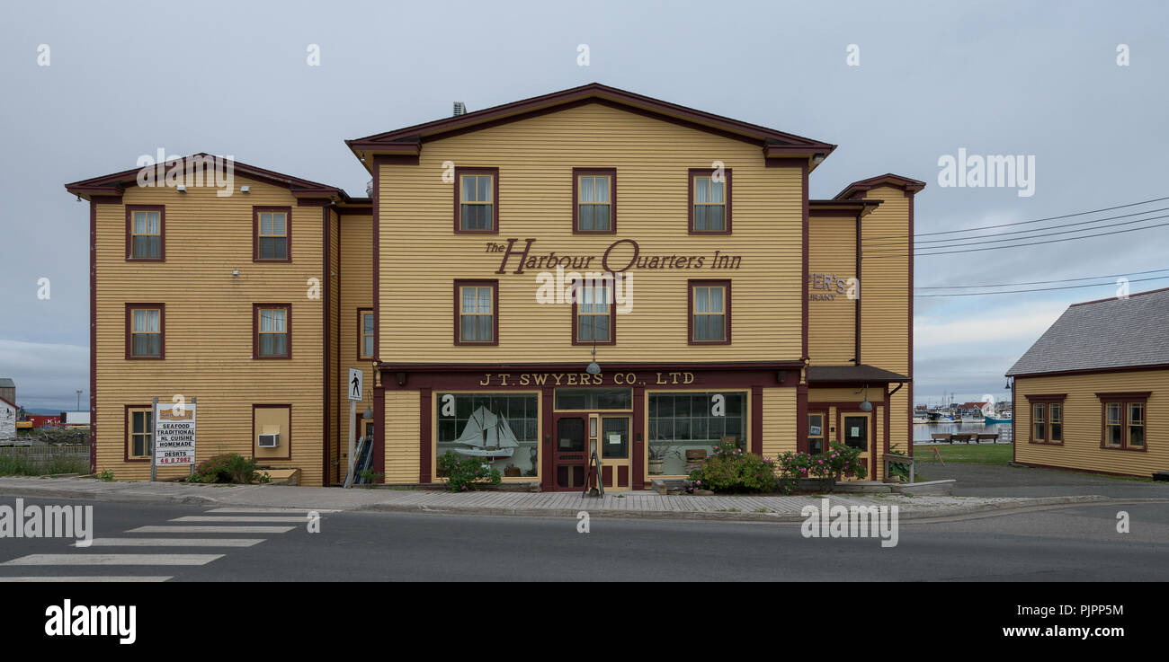 Esterno del porto Quarters Inn su Campbell Street in Bonavista, Terranova e Labrador Foto Stock