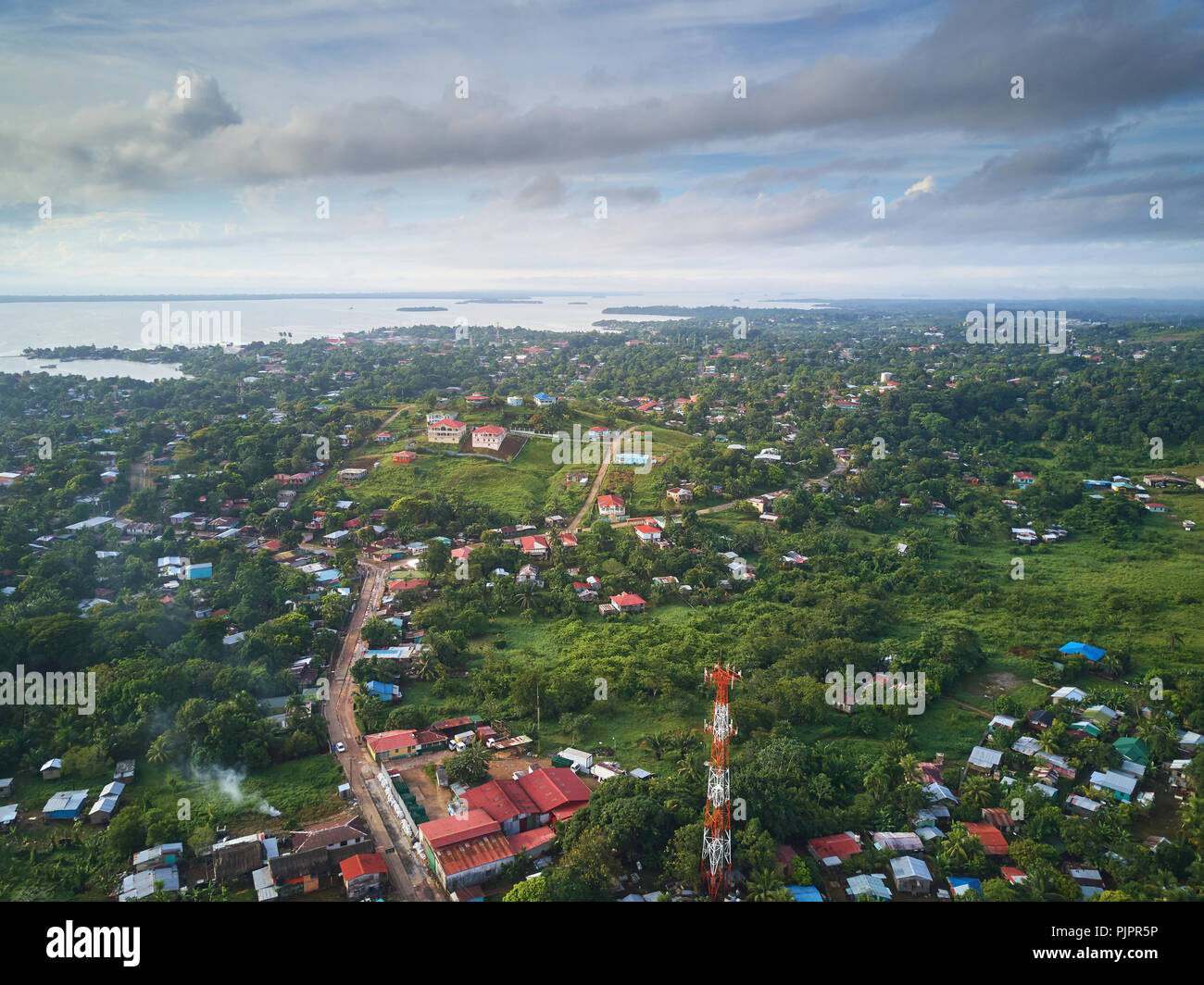 Bluefields città in Nicaragua antenna fuco view Foto Stock