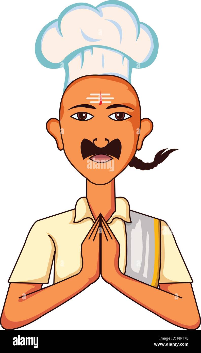 Vettore South-Indian chef con il suo aspetto tradizionale da Nirupam Brahma Illustrazione Vettoriale