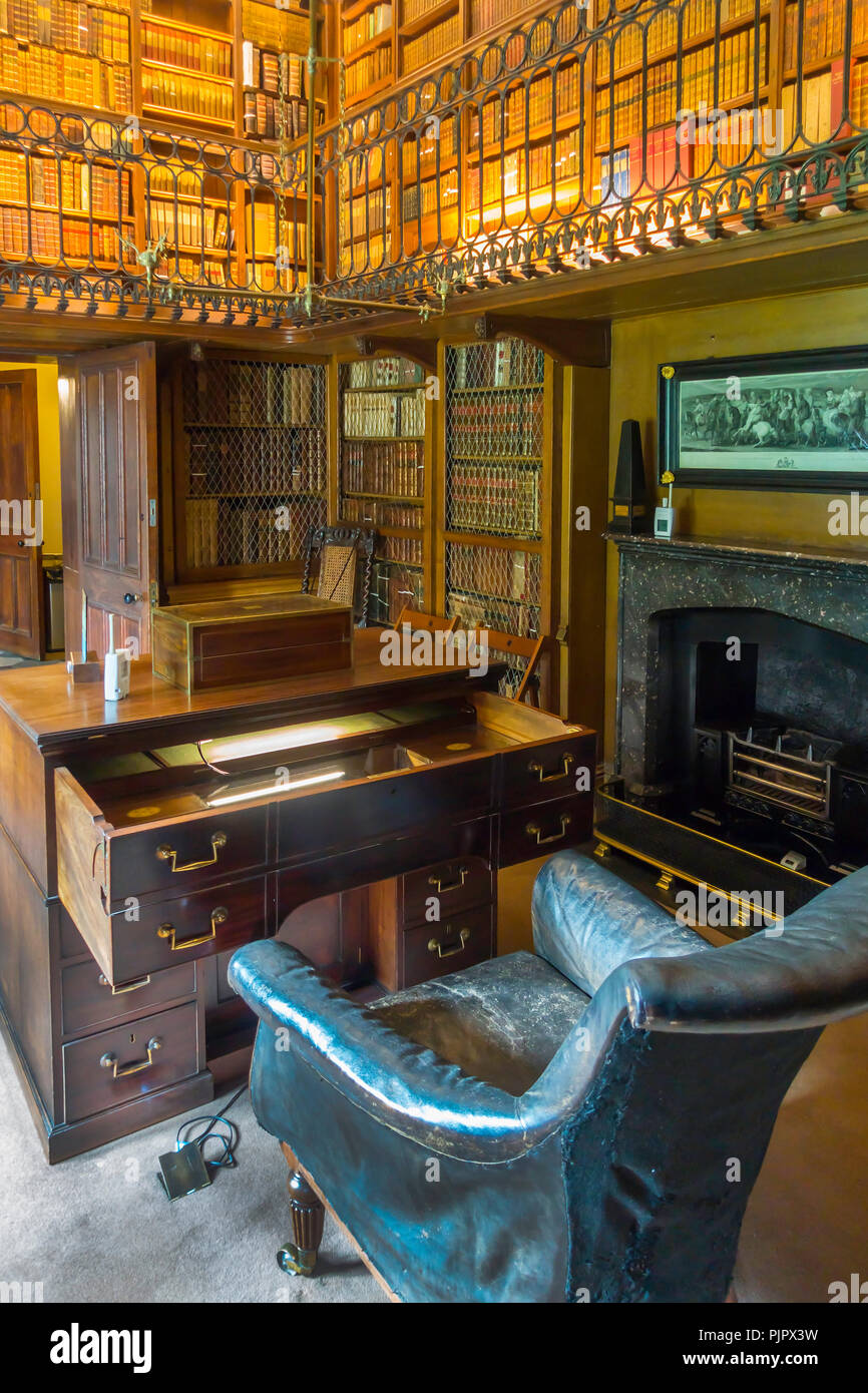 Sir Walter Scott di studio in casa sua Abbotsford Melrose Scozia Scotland Foto Stock