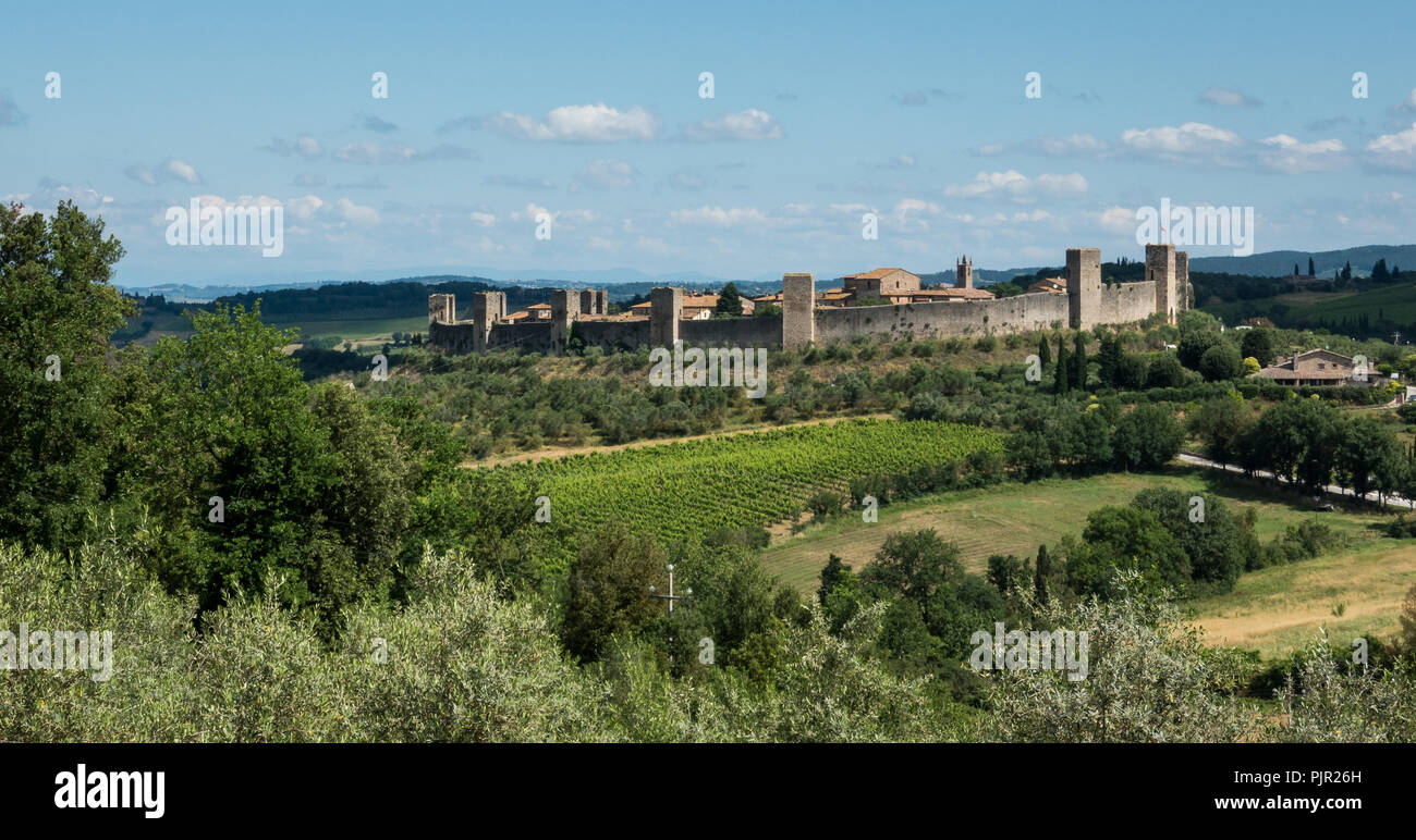 Monteriggioni, Toscana, Italia Foto Stock