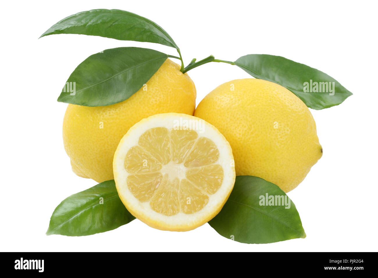 Limone frutta frutto isolato su uno sfondo bianco Foto Stock