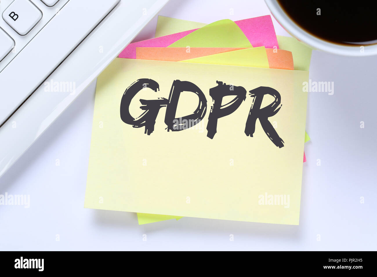 Il PILR generale della protezione dei dati il Regolamento UE Unione Europea Siti web internet desk della tastiera del computer Foto Stock