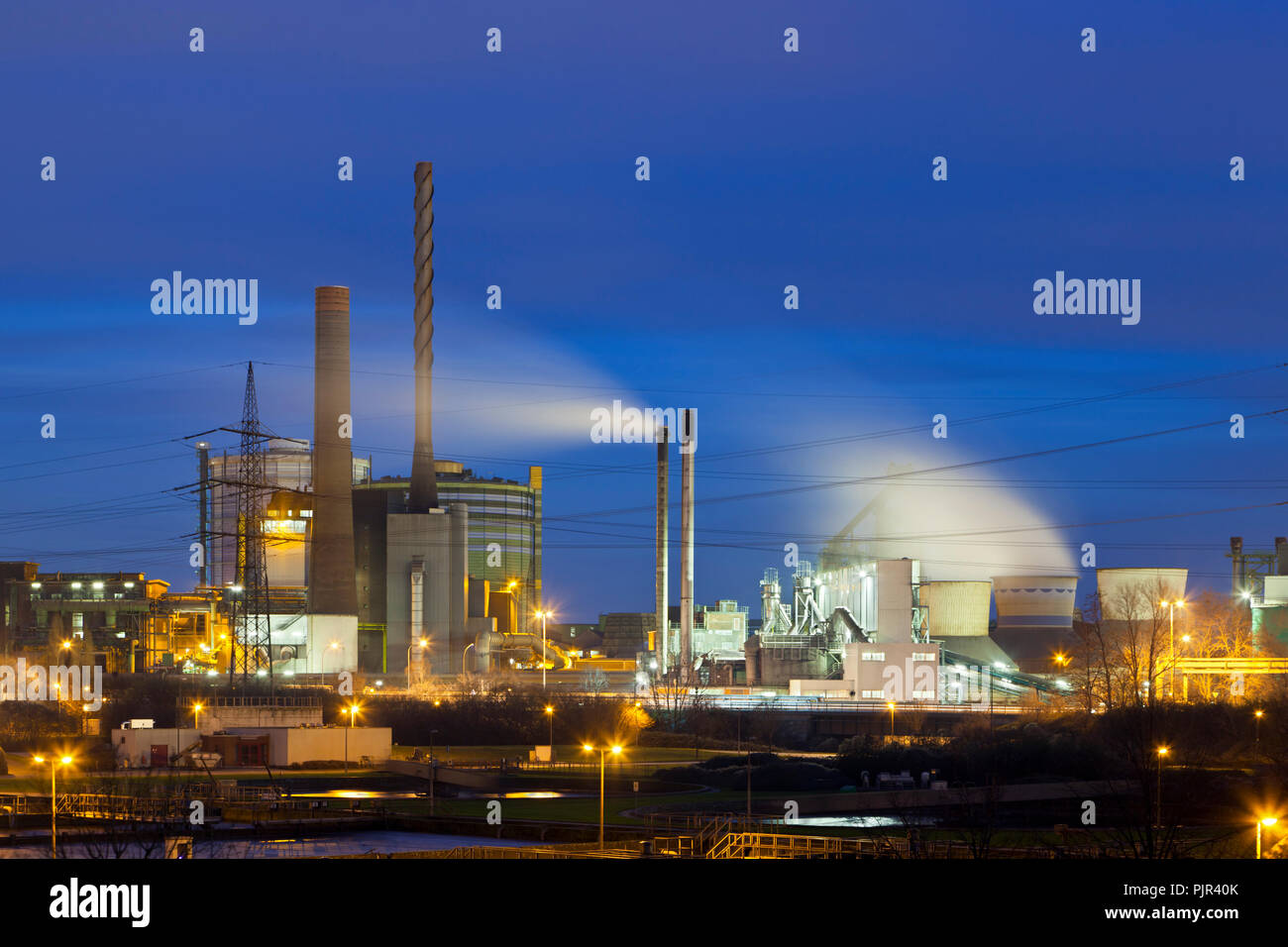 Vista l'industria a Duisburg, Germania. Foto Stock