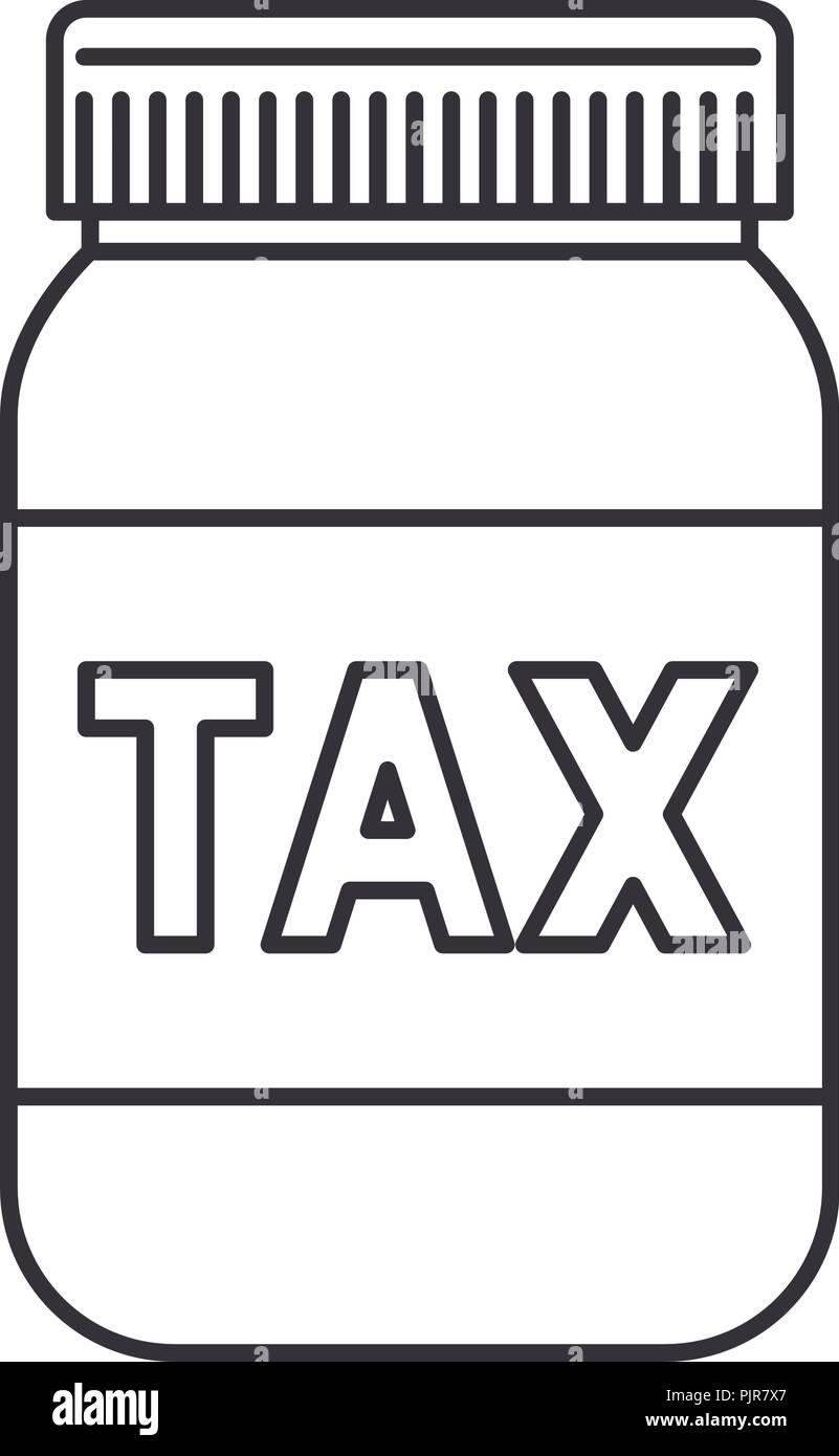 Vaso con icona fiscale Illustrazione Vettoriale