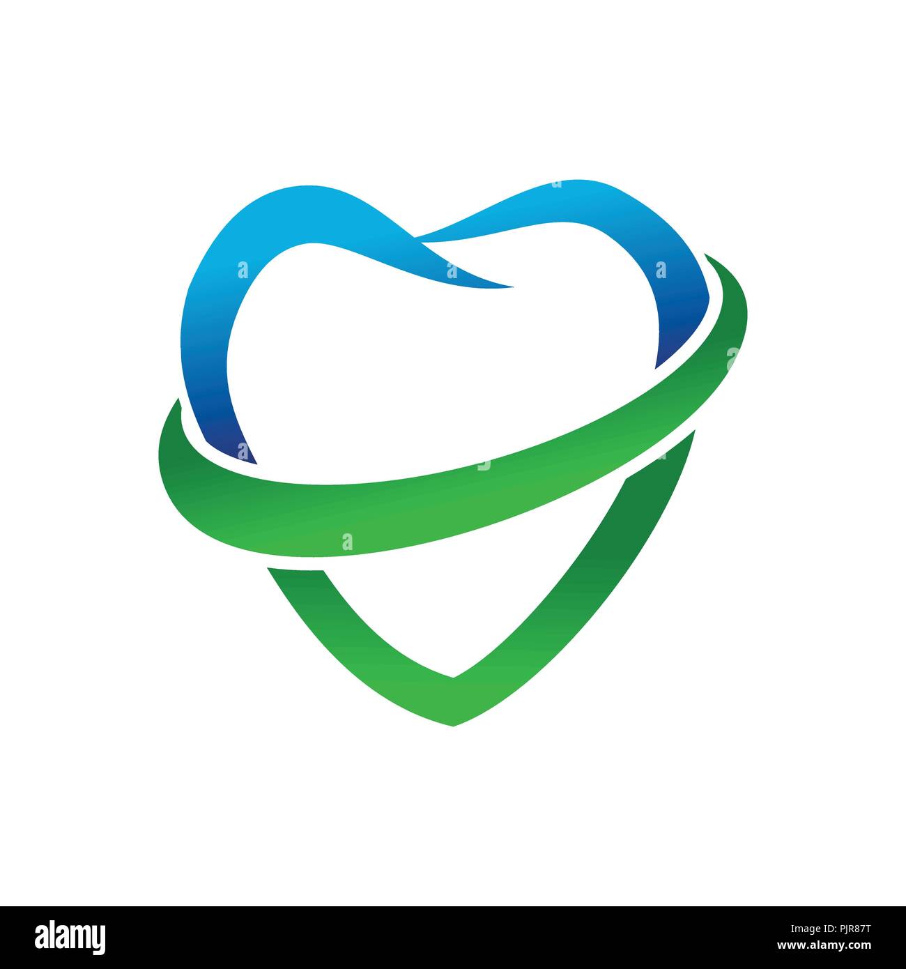 Denti dentale amore forma Swoosh simbolo vettore Logo grafico del modello di progettazione Illustrazione Vettoriale