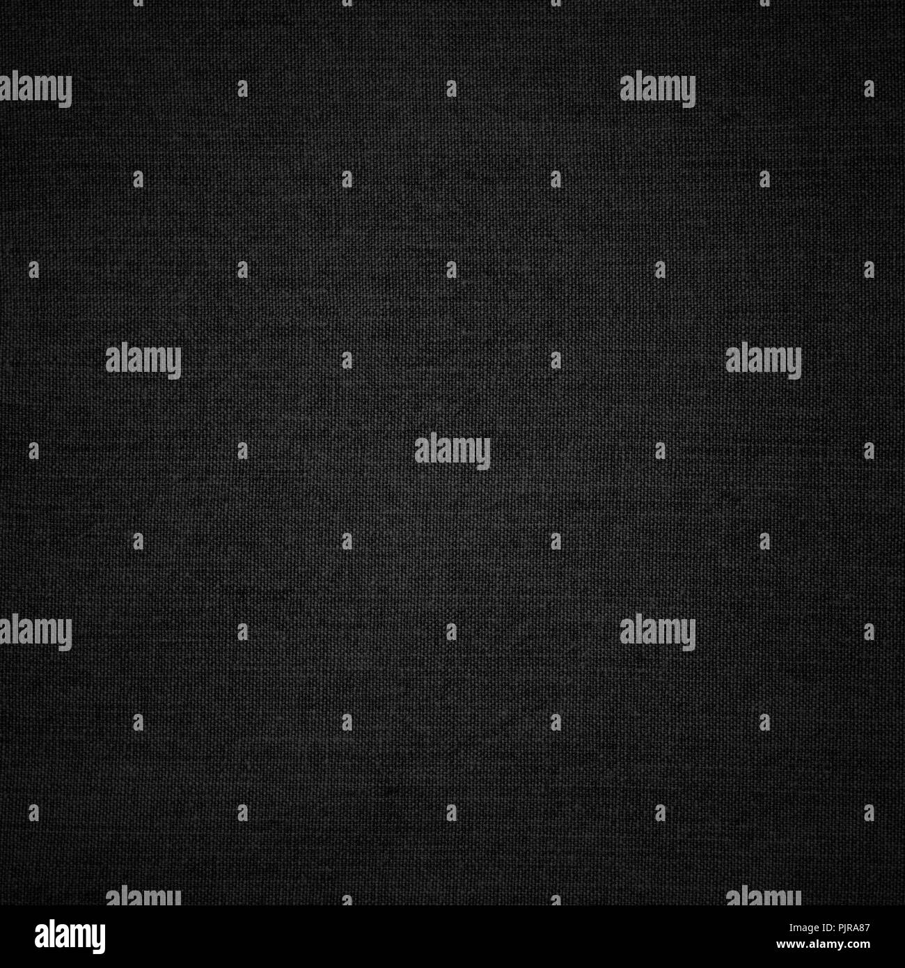Lino nero o texture griglia sullo sfondo di tela Foto Stock