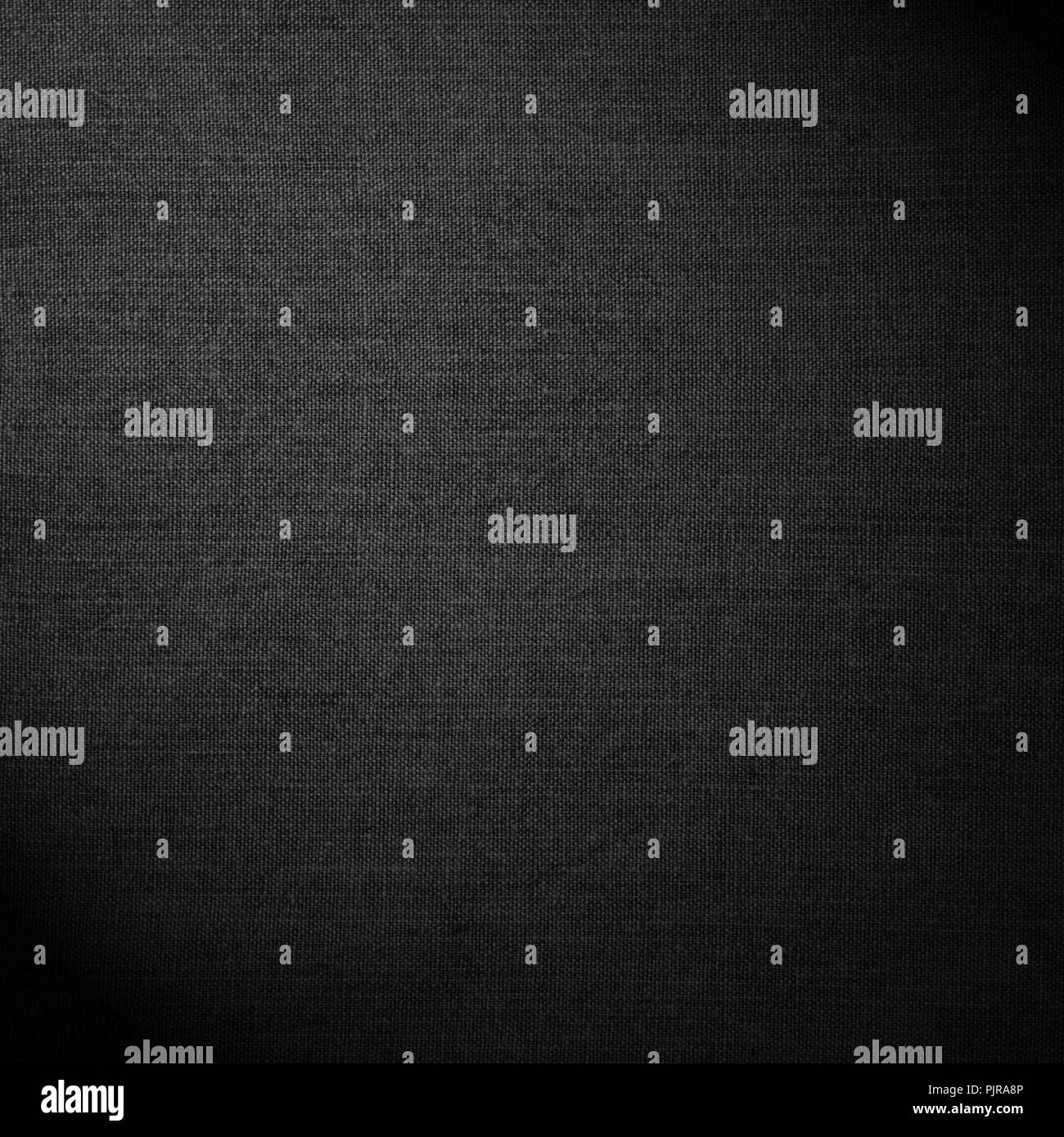 Lino nero o texture griglia sullo sfondo di tela Foto Stock