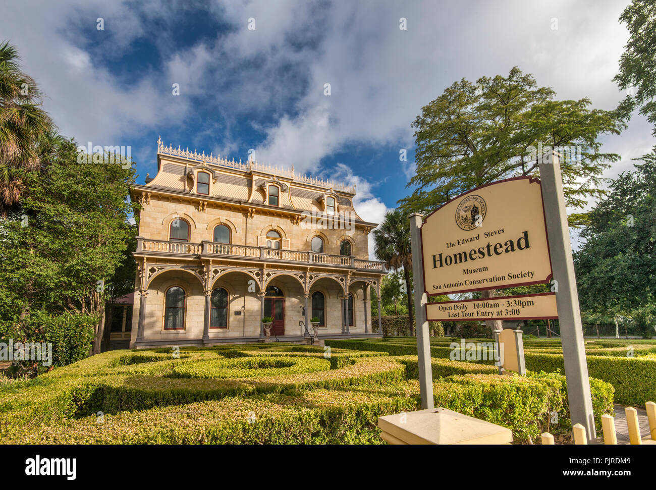 Edward Steves Homestead residenza storica, museo, Vittoriano Francese Secondo Impero design, King William Historic District in San Antonio, Texas, Stati Uniti d'America Foto Stock