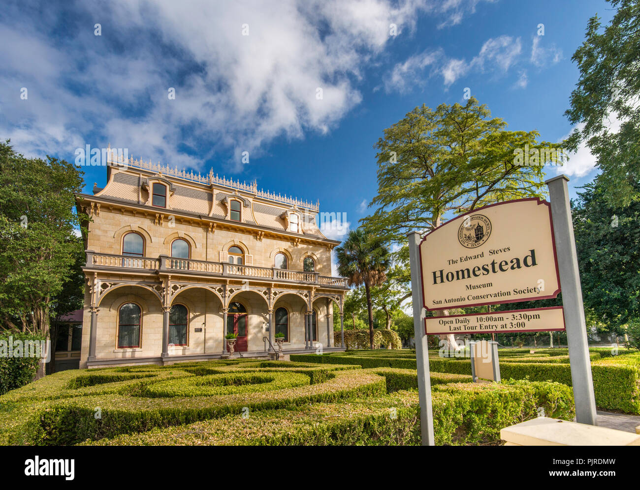 Edward Steves Homestead residenza storica, museo, Vittoriano Francese Secondo Impero design, King William Historic District in San Antonio, Texas, Stati Uniti d'America Foto Stock