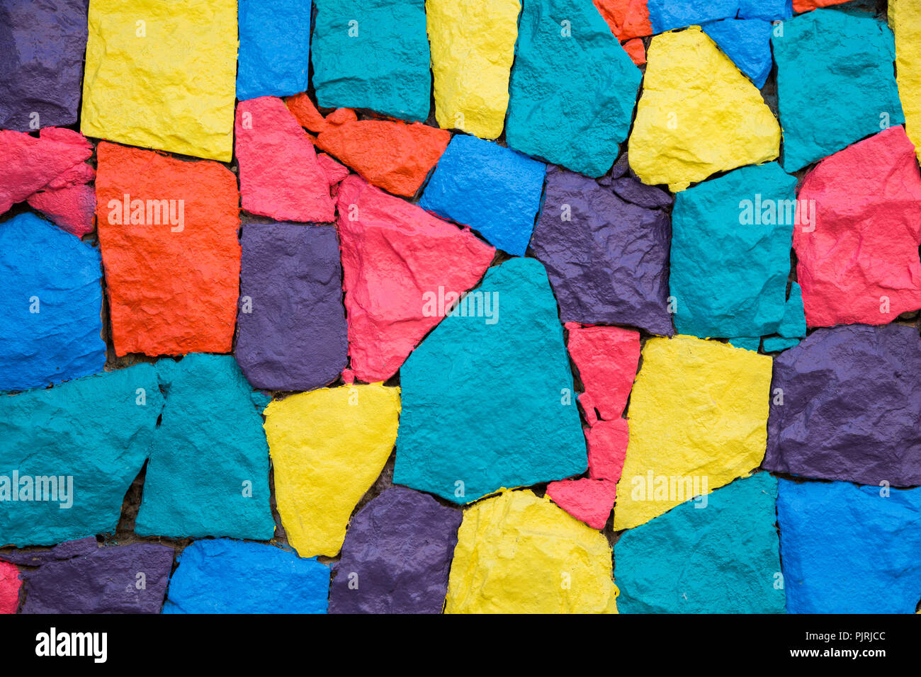 Telaio completo colpo di un multi colore parete dipinta Foto Stock