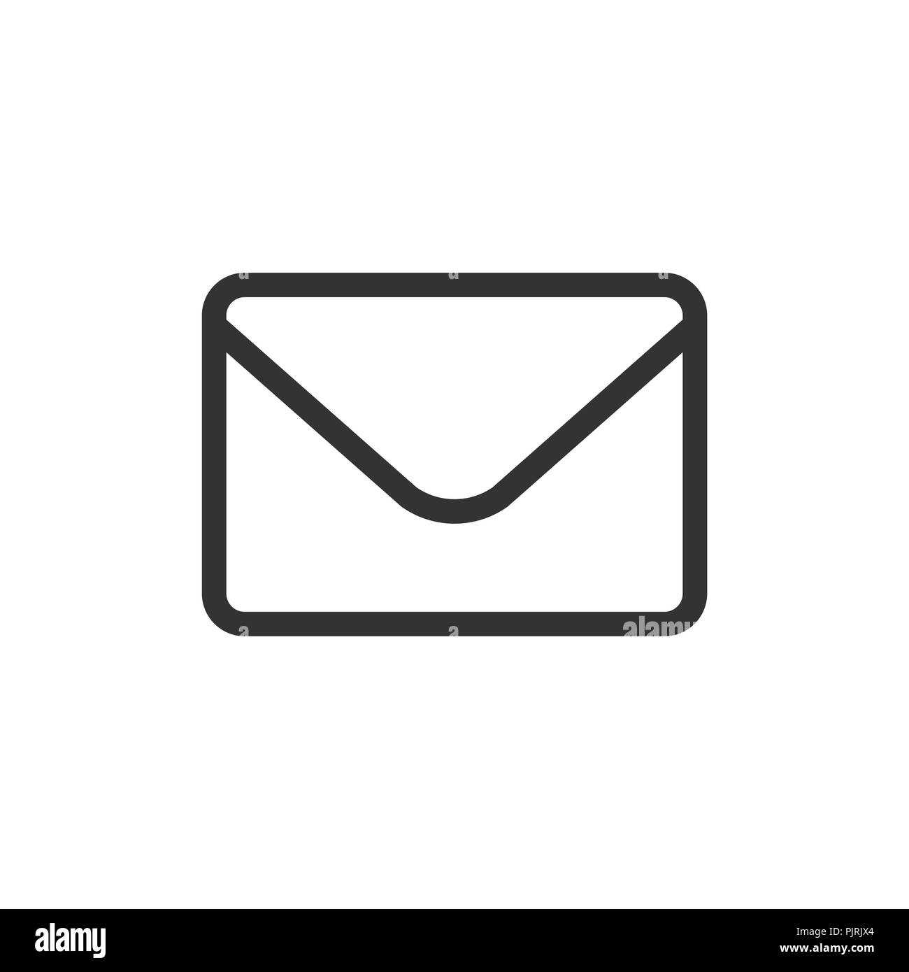 Mail icona a forma di busta in stile appartamento. Ricevere email di spam lettera illustrazione vettoriale bianco su sfondo isolato. Comunicazione di posta la concezione di business. Illustrazione Vettoriale