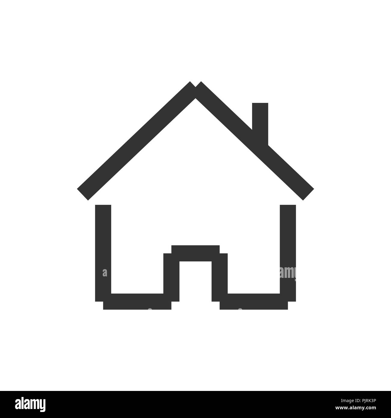 Costruzione casa icona in stile appartamento. Home appartamento illustrazione vettoriale bianco su sfondo isolato. Casa di abitazione il concetto di business. Illustrazione Vettoriale