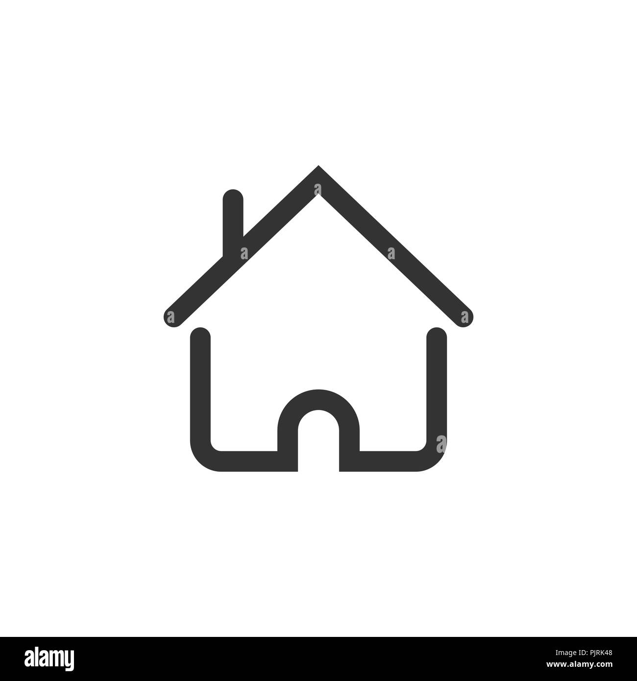 Costruzione casa icona in stile appartamento. Home appartamento illustrazione vettoriale bianco su sfondo isolato. Casa di abitazione il concetto di business. Illustrazione Vettoriale