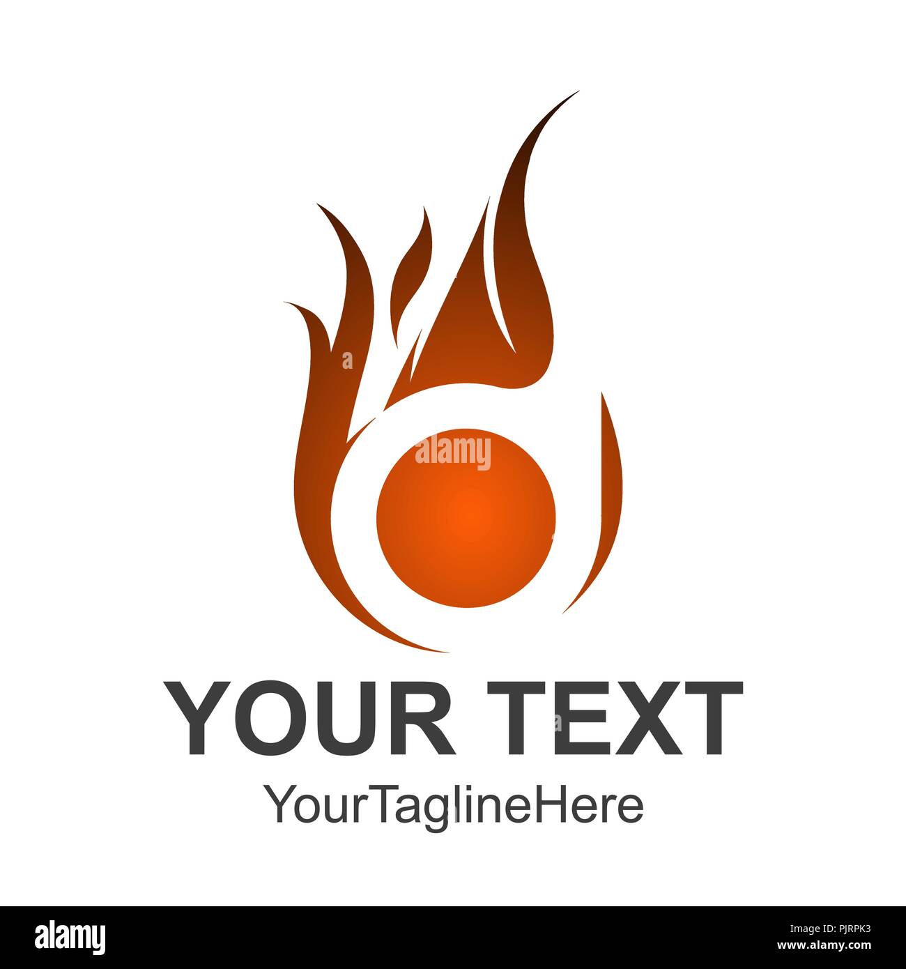 Il logo di fuoco modello. Logo 3d modello. Facile da modificare, cambiare la dimensione, il colore e il testo. Illustrazione Vettoriale