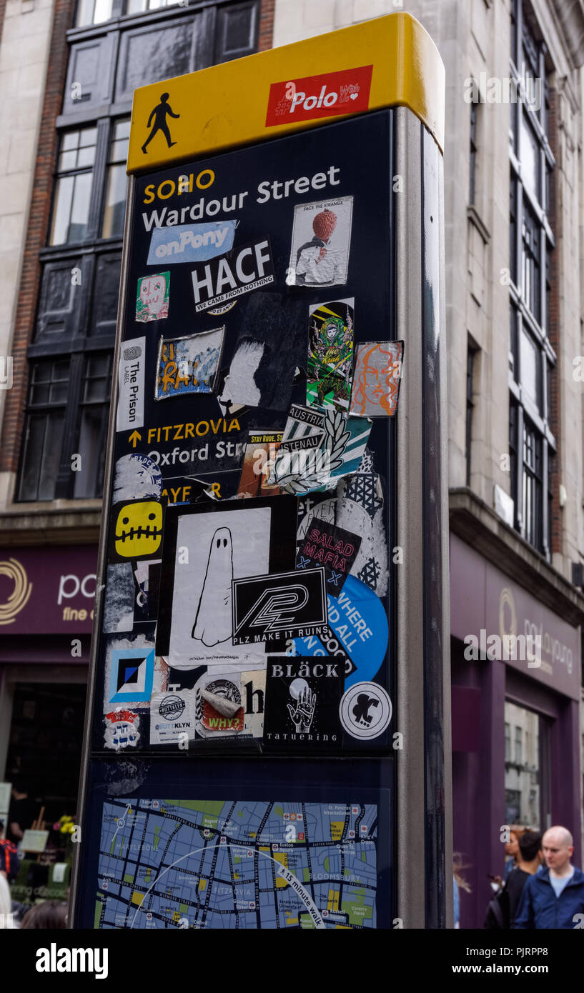 Mappa Turistica di Soho, Londra England Regno Unito Regno Unito Foto Stock