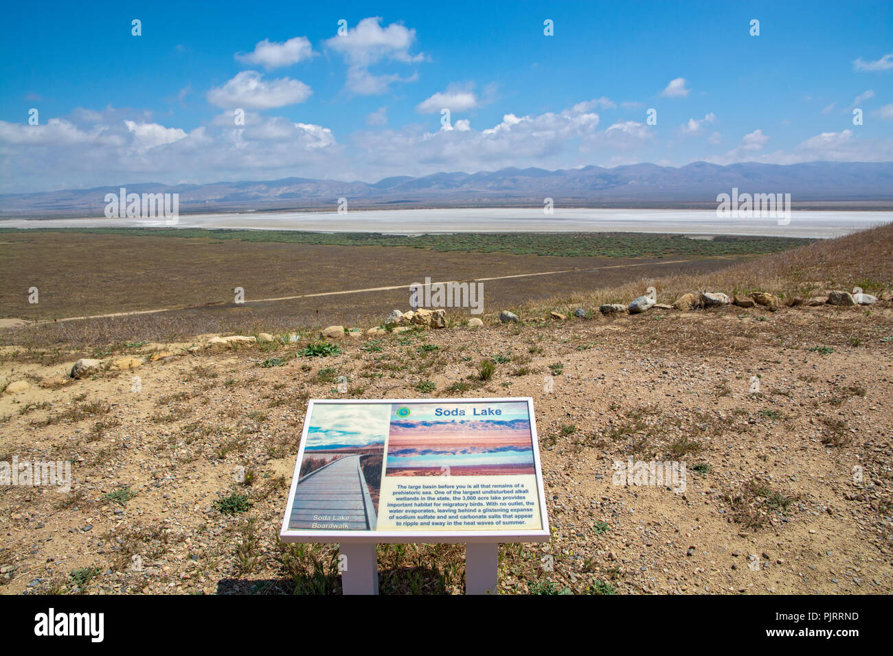 California, Carrizo Plain monumento nazionale, Soda si affacciano sul lago Foto Stock