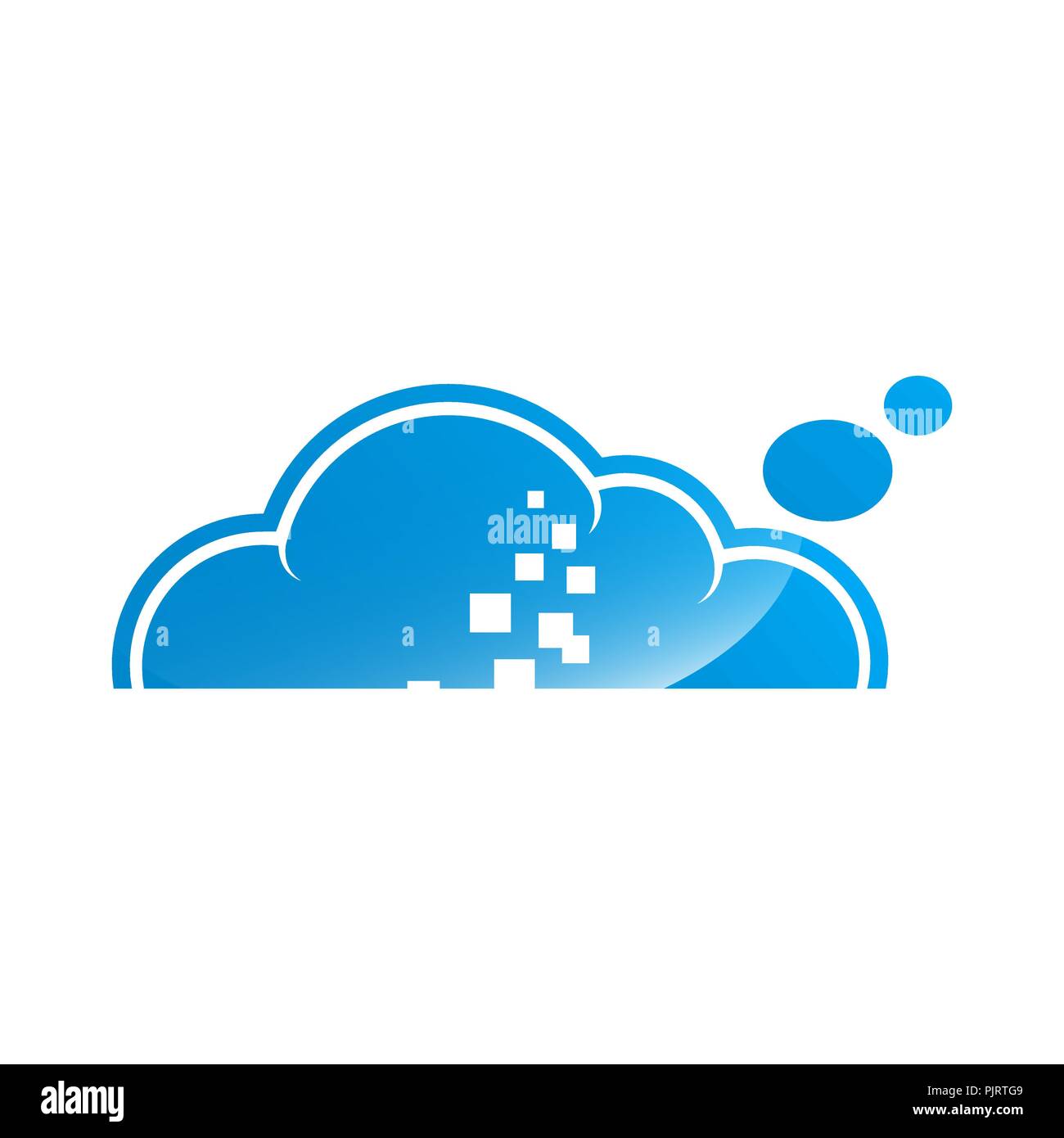 Blu simbolo cloud ,big dati logo cloud,grande tecnologia cloud logo. Il cloud per la gestione dei dati di logo del vettore Illustrazione Vettoriale