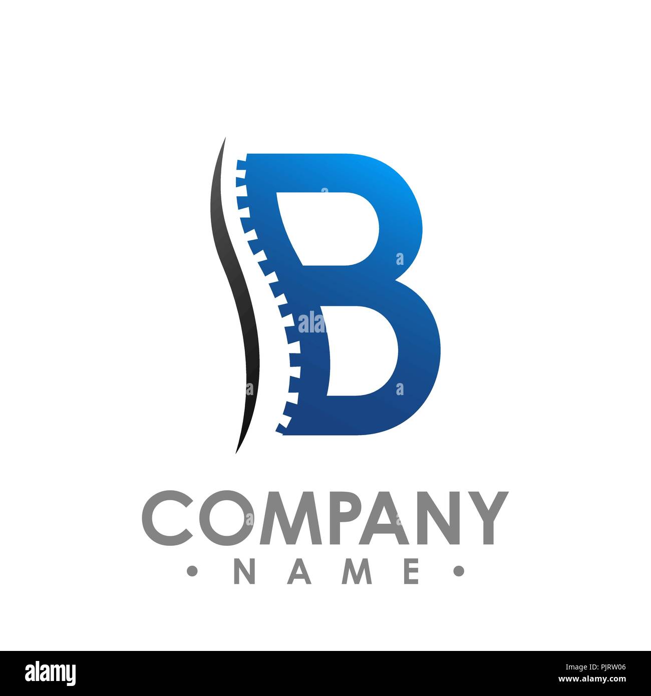 B la lettera chiropratica vettore astratto logo design modello. chiropratica medicina, Healthcare design Illustrazione Vettoriale