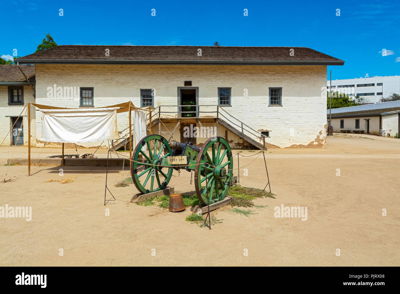 California, Sacramento, Sutter's Fort State Historical Park, 1839-1850, cantiere ovest Foto Stock