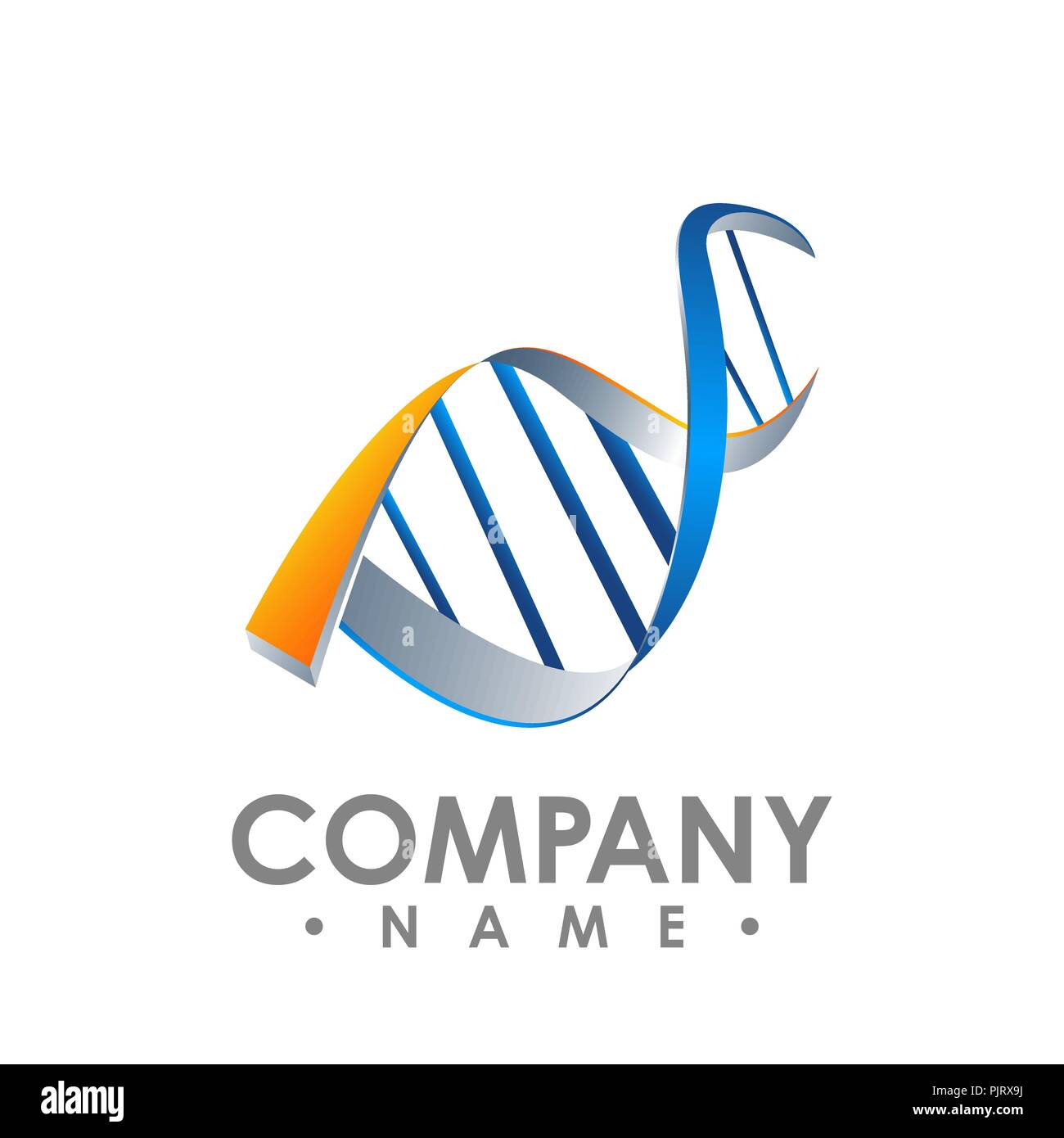 Sequenza di DNA luce 3d piatta illustrazione vettoriale art. Logo educativo centro medicina healthcare Illustrazione Vettoriale