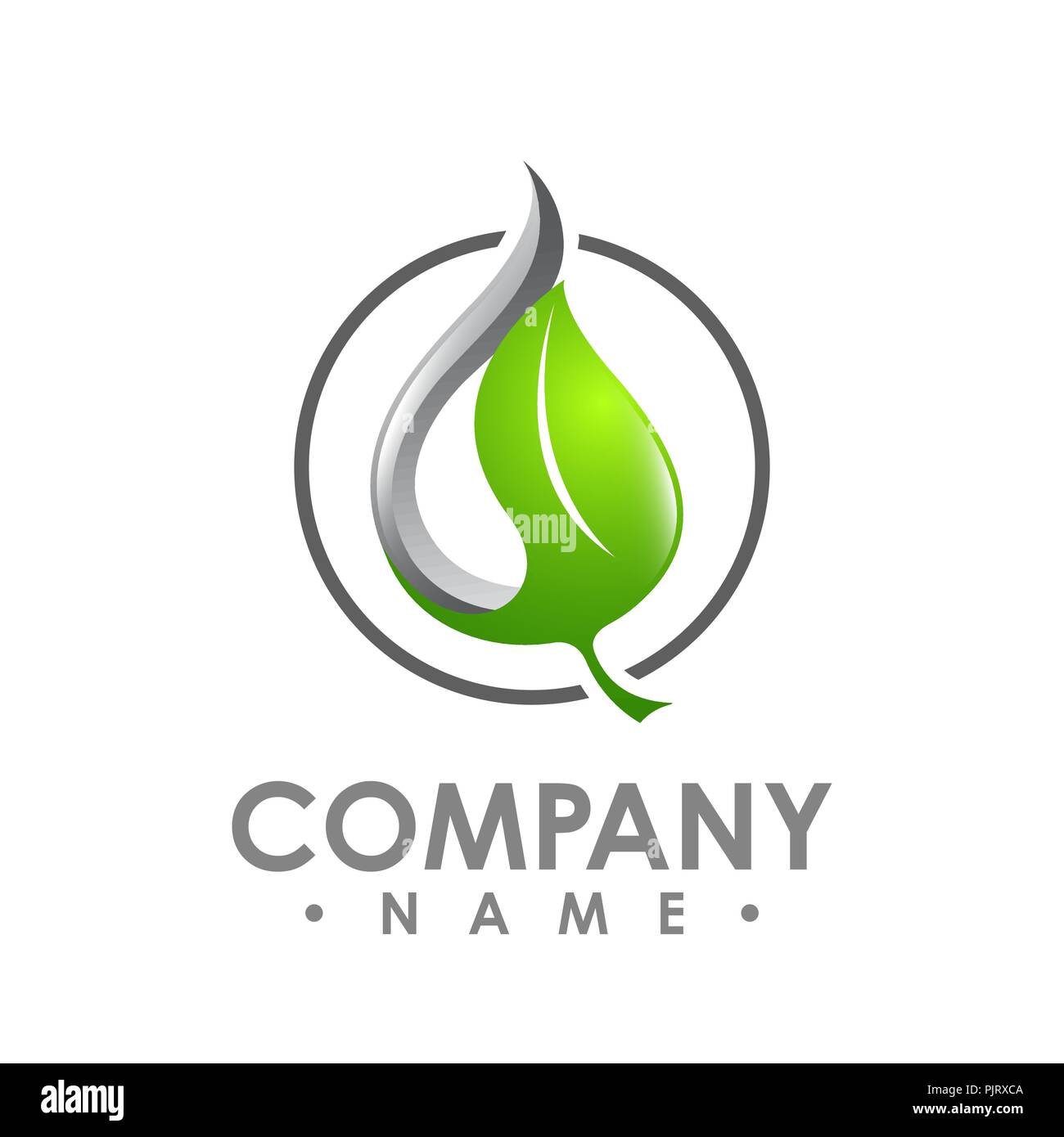 Il logo della foglia verde ecologia natura elemento icona vettore. Forma Design logo foglia e astratto foglia organico logo. Il logo a foglia di grafica eco modello creativo. Illustrazione Vettoriale