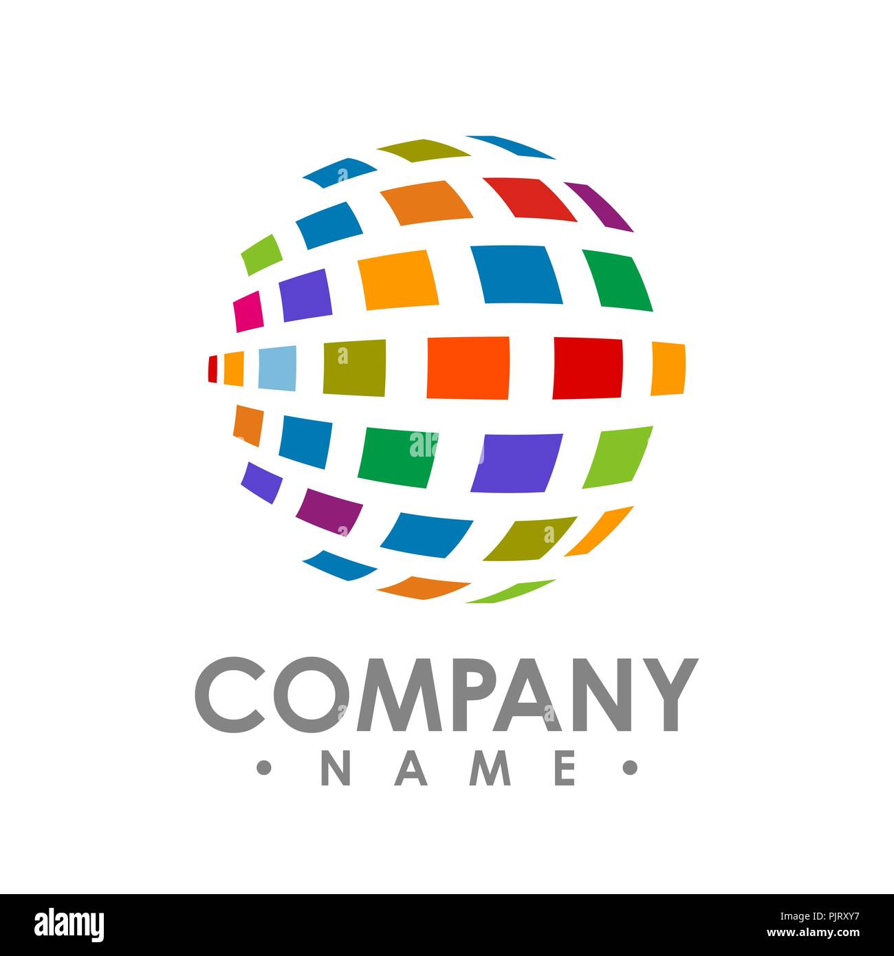 Cerchio astratto di tecnologia di rete logo, unico vettore abstract del logo a forma di cerchio concetto di modello illustrazione. La moderna tecnologia di segno. Rete globale di crea Illustrazione Vettoriale