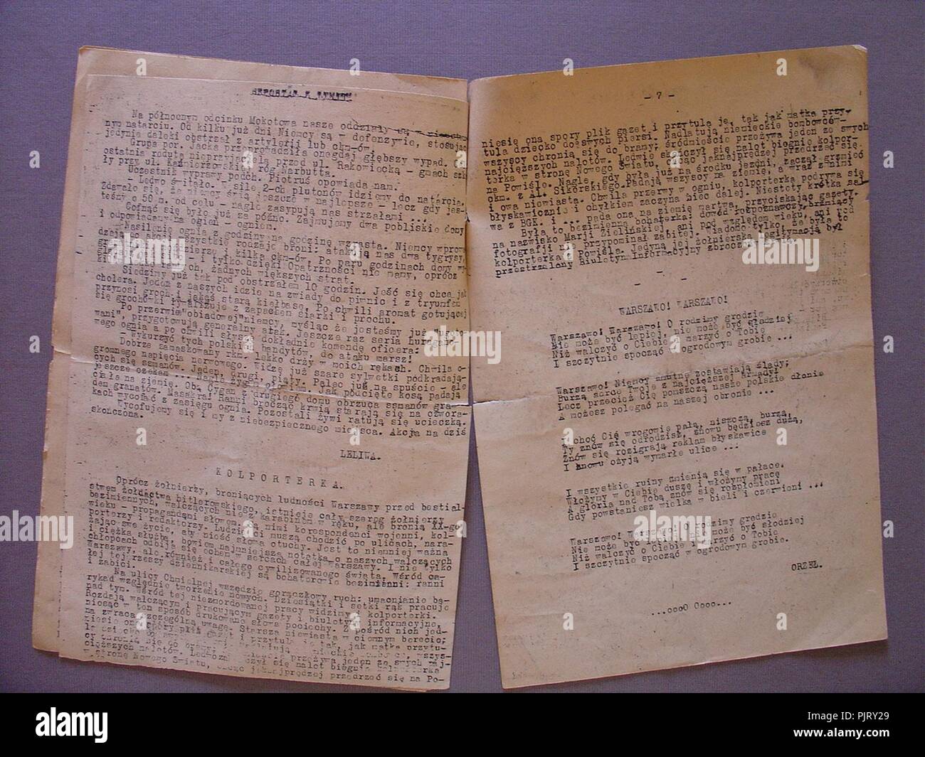 Baszta nr 7 s. 6-7. Foto Stock