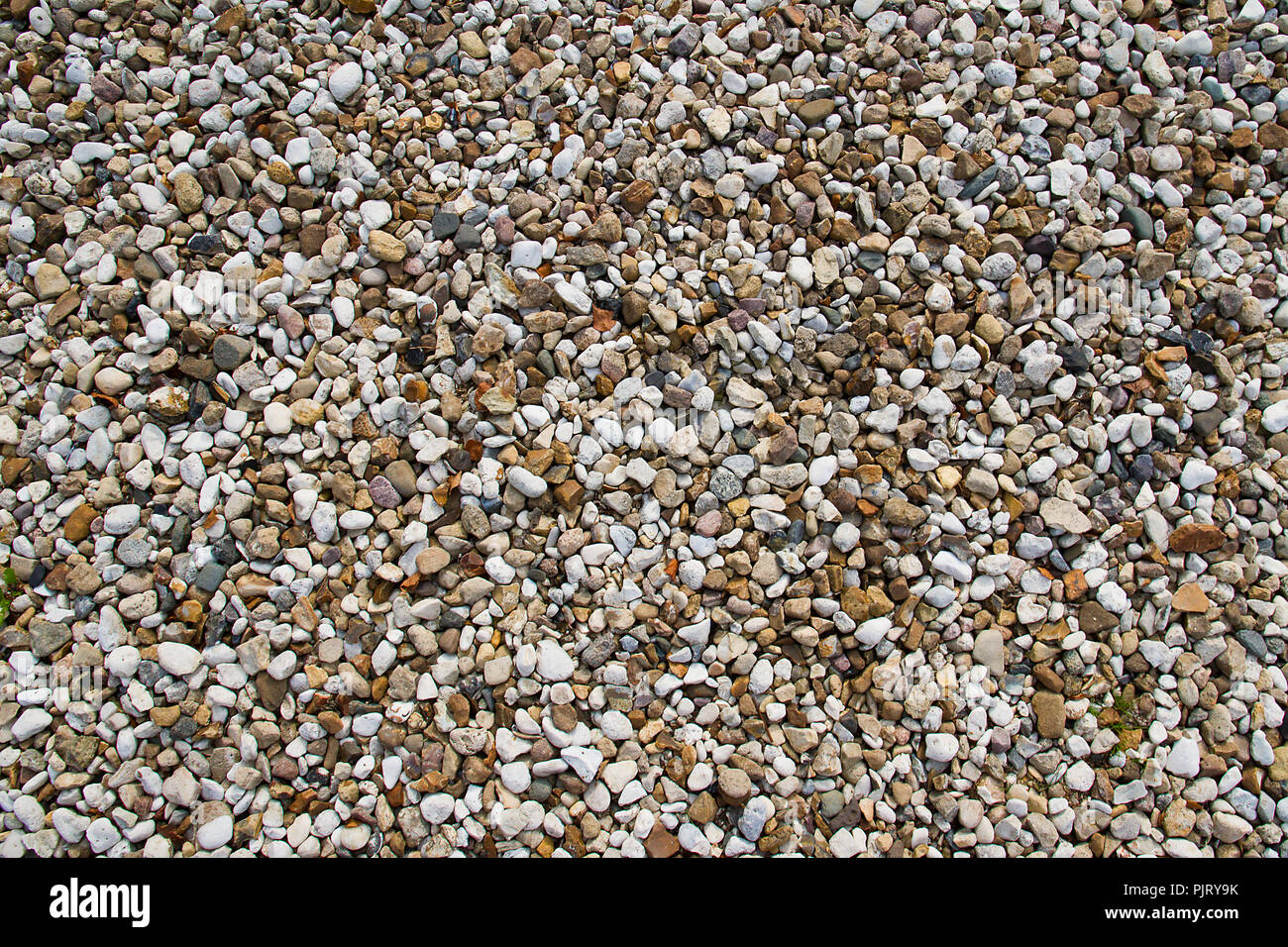 Colorata ghiaia piccola close-up texture. Immagine di sfondo. Foto Stock