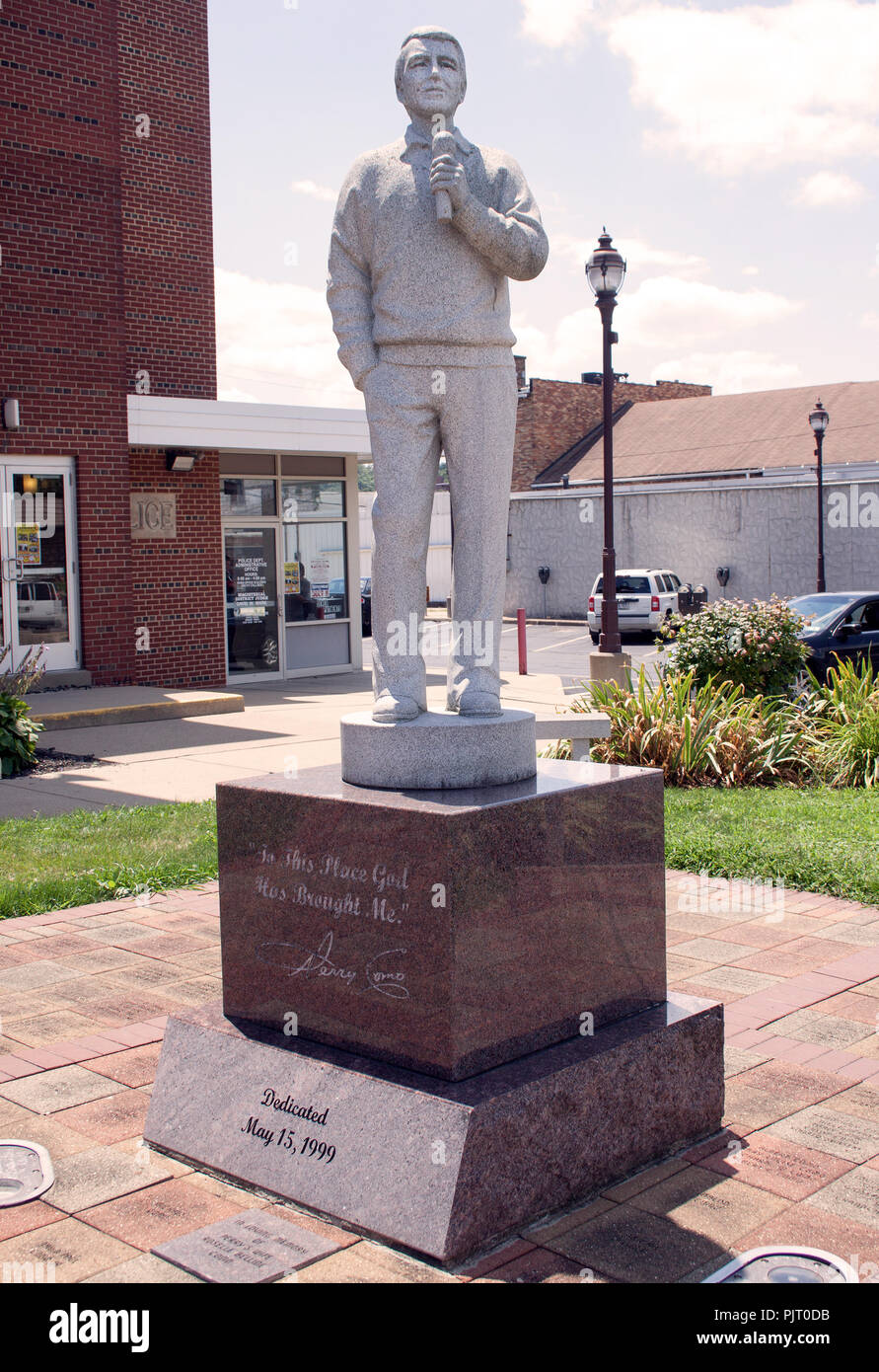 Statua di canto di Perry Como in Canonsburg Pennsylvania Foto Stock