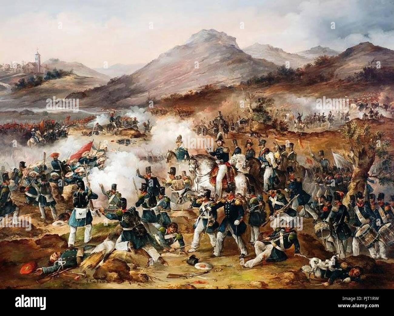 Bataille de la première guerre carliste 1833-1840. Foto Stock