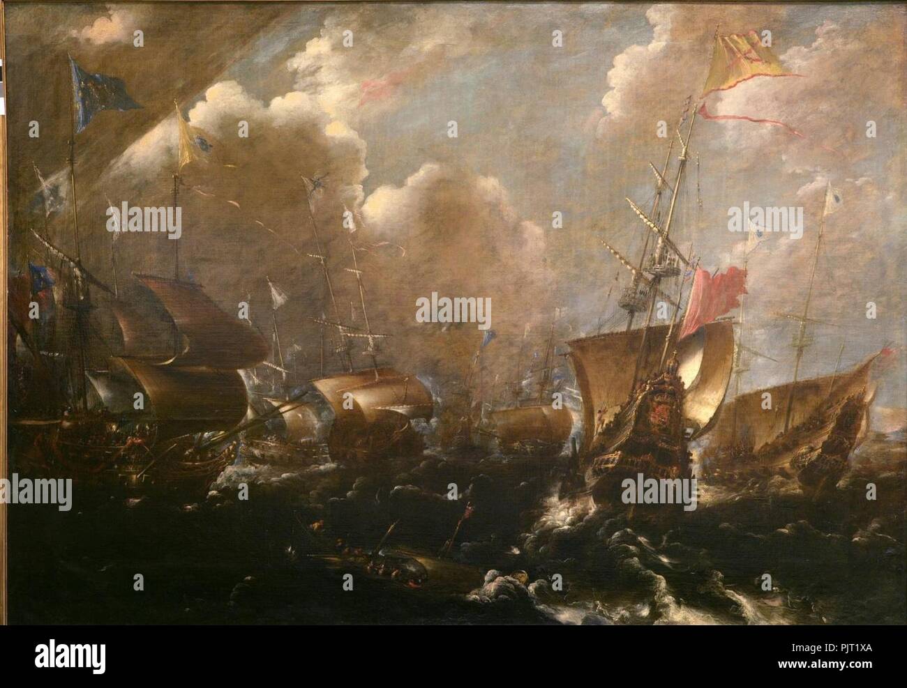 Bataille navale de Guetaria 1638. Foto Stock