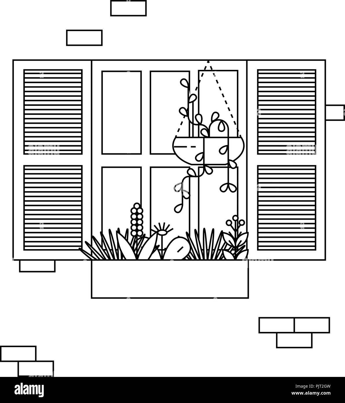 Elemento architettonico di sfondo finestra Illustrazione Vettoriale
