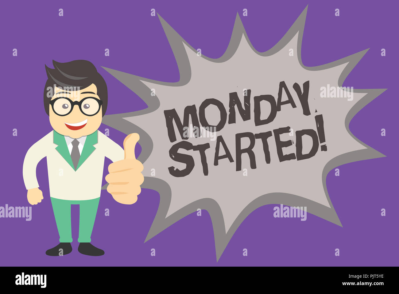 Segno di testo che mostra il lunedì è iniziato. Foto concettuale ottenere pronto per la nuova settimana resto è superiore consente di iniziare a lavorare. Foto Stock