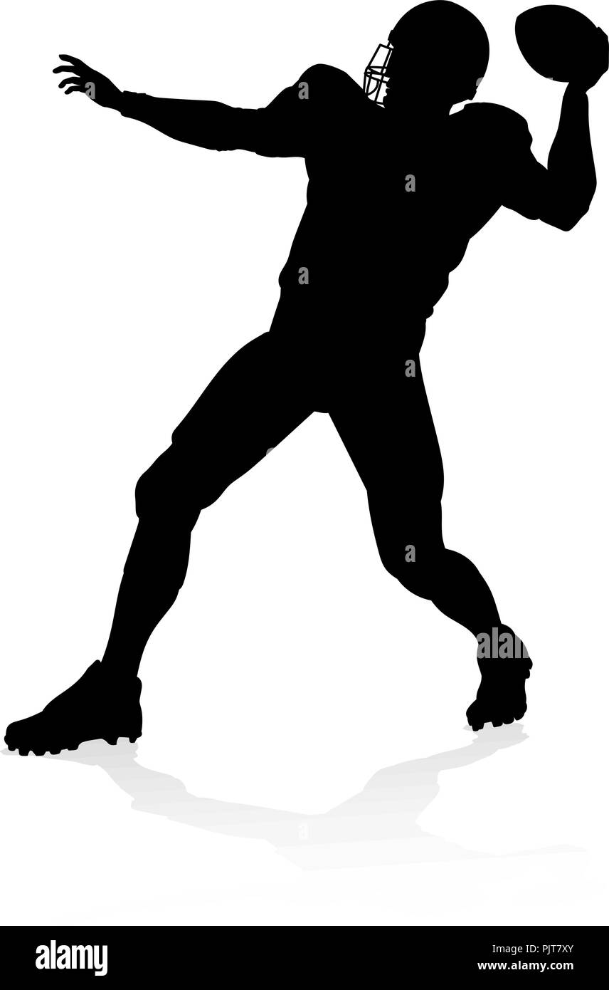 Giocatore di Football Americano Silhouette Illustrazione Vettoriale