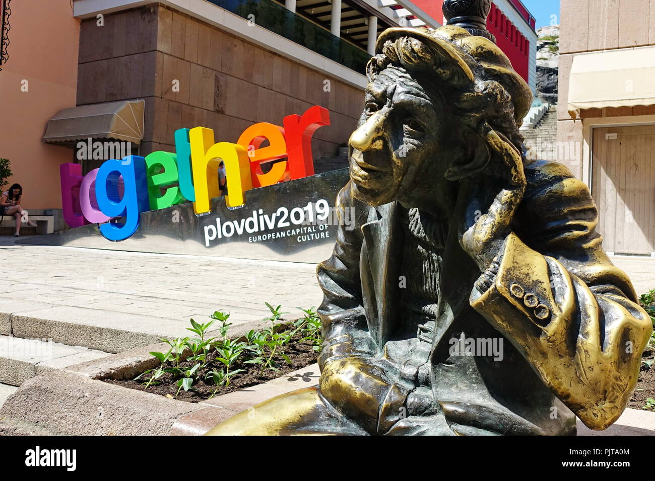 PLOVDIV, BULGARIA - Maggio 2018 - Centro di Plovdiv, Bulgaria. La Plovdiv sarà la Capitale Europea della Cultura nel 2019. Foto Stock