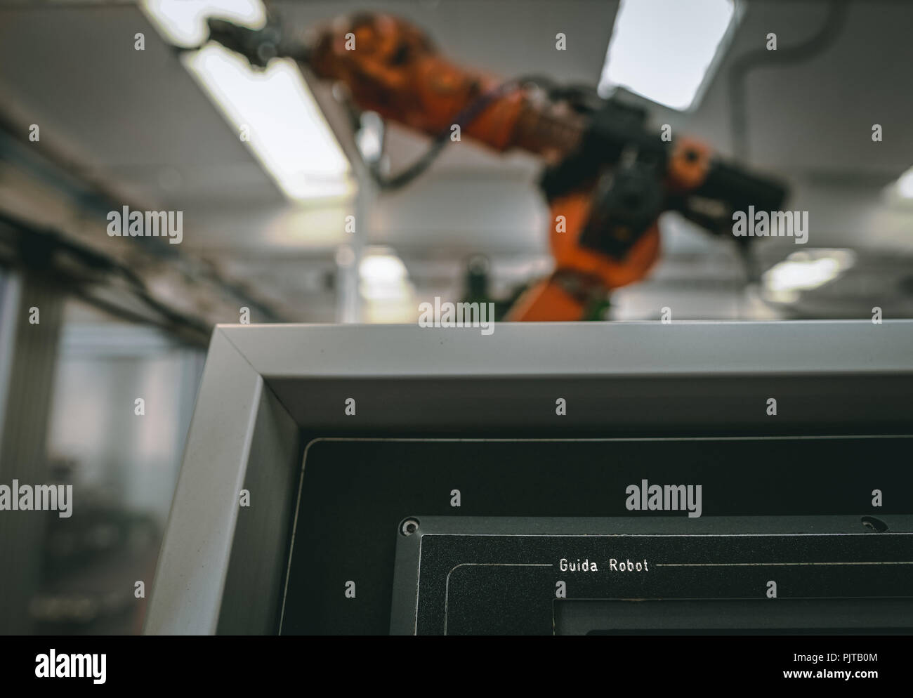 Foto di un braccio robotico in una industria italiana ho girato in Foto Stock