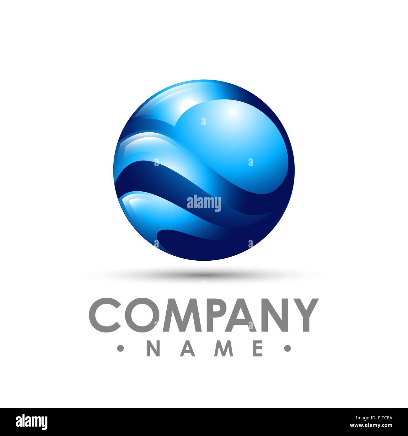 Icona astratta 3d cerchio sfera lucida, illustrazione vettoriale Illustrazione Vettoriale