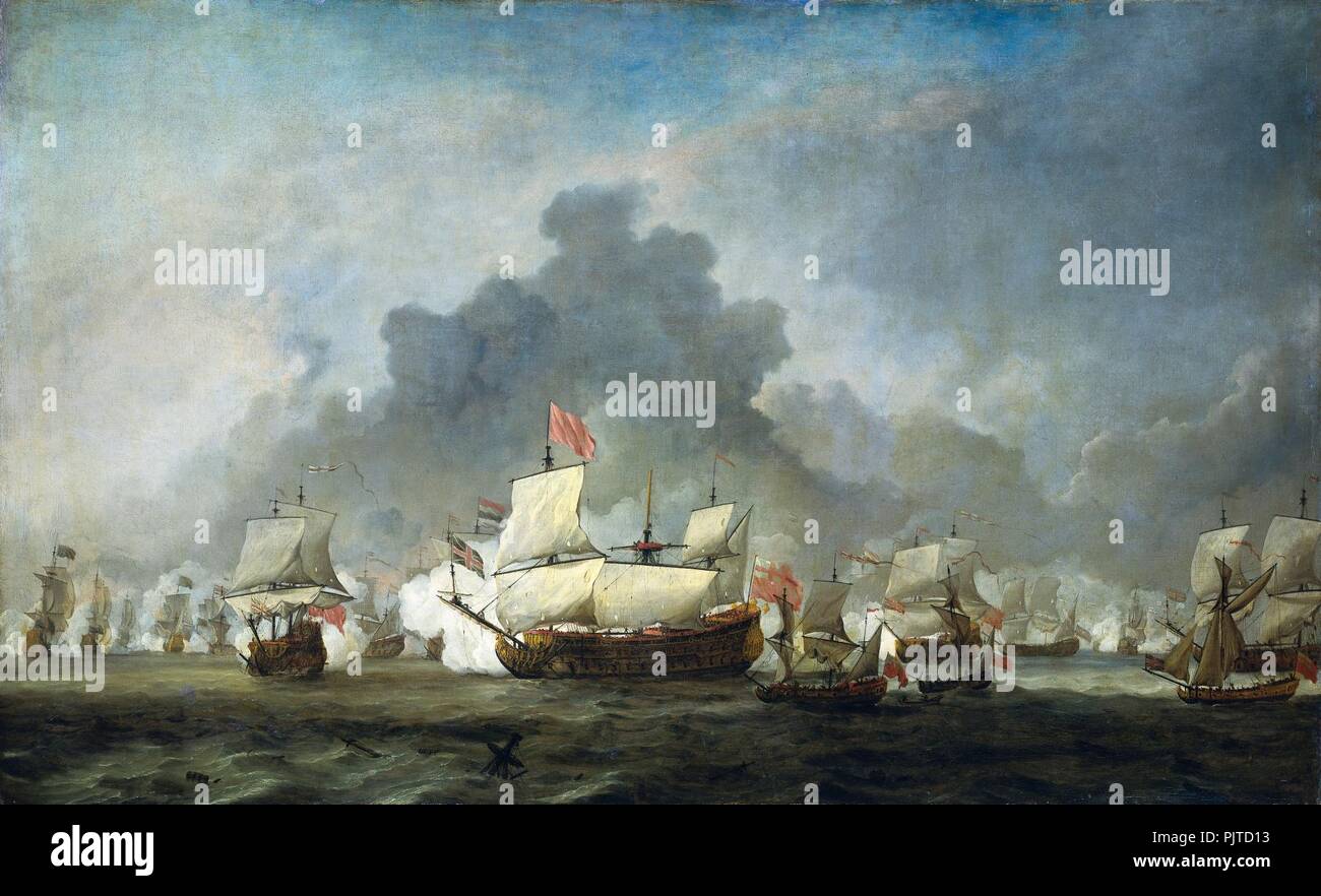 Battaglia di Solebay 7 giugno 1672 - de Ruyter contro il duca di York (Willem van de Velde II, 1691). Foto Stock