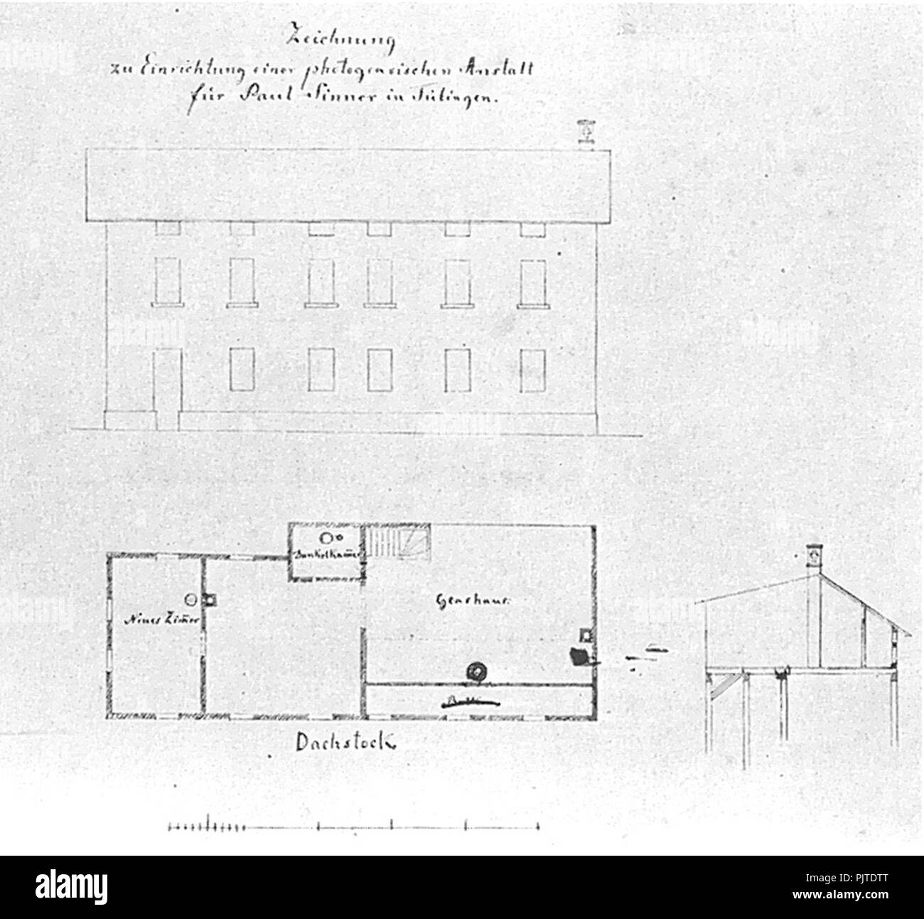 Bauplan Gartenstr 7. Foto Stock