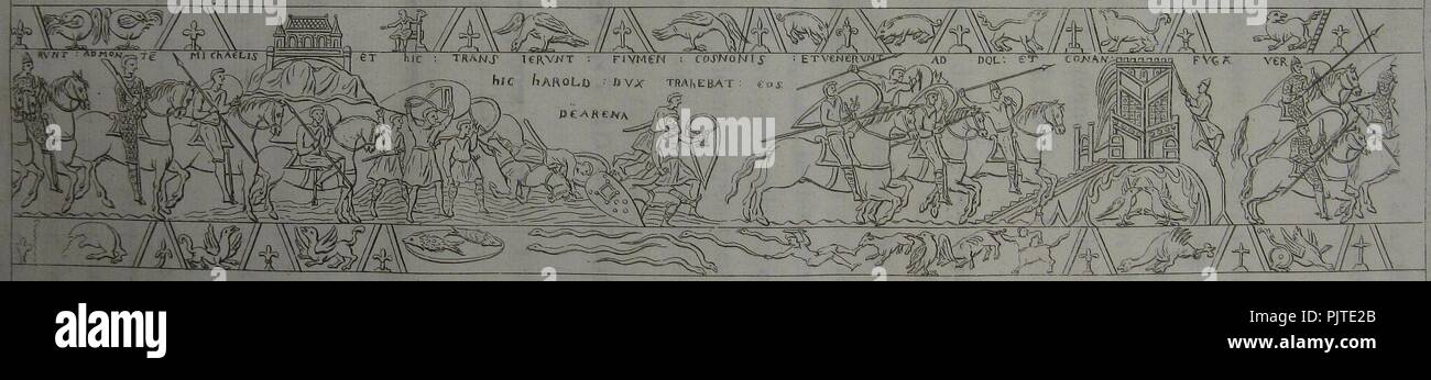 Arazzo di Bayeux de Montfaucon 7. Foto Stock