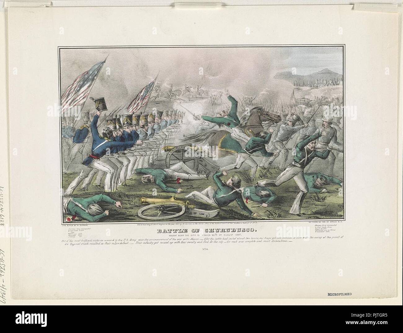 Battaglia di Churubusco-Fought vicino a Città del Messico il ventesimo giorno di agosto 1847 - J. Cameron. Foto Stock